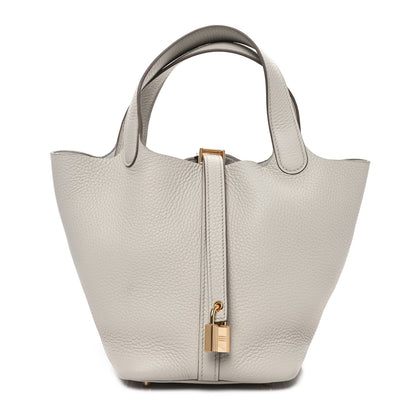 Hermes Taurillon Clemence Picotin Lock 18 PM Gris Perle 1 of 10