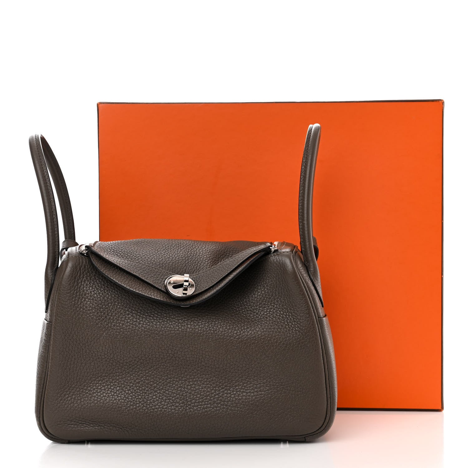 Hermes Taurillon Clemence Lindy 26 Etain 18 of 18