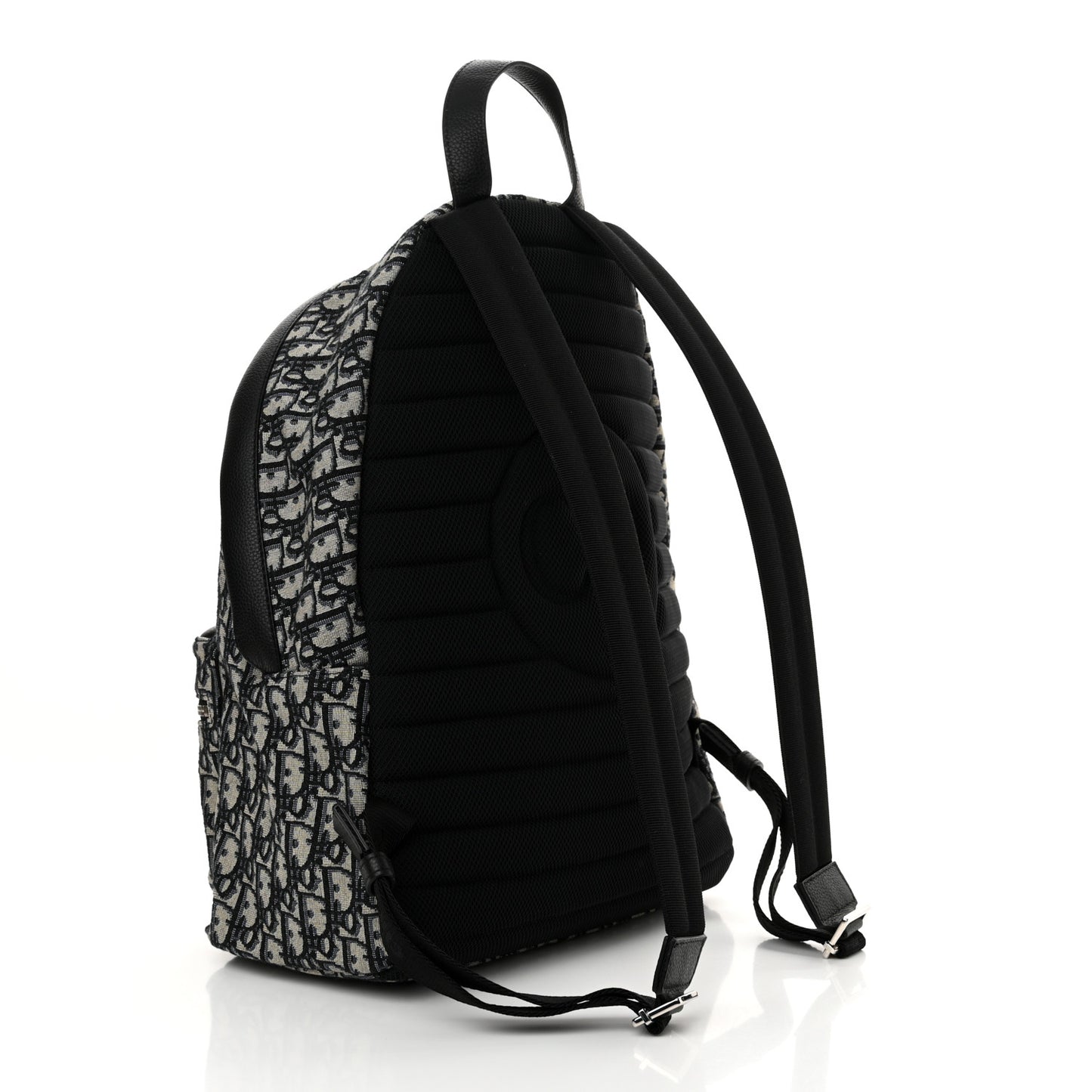 Oblique Calfskin Rider Backpack Beige Black