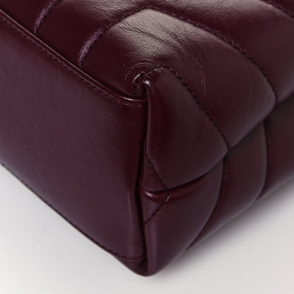 Saint Laurent Calfskin Y Quilted Monogram Small Loulou Chain Satchel Dark Legion Red 11 of 16