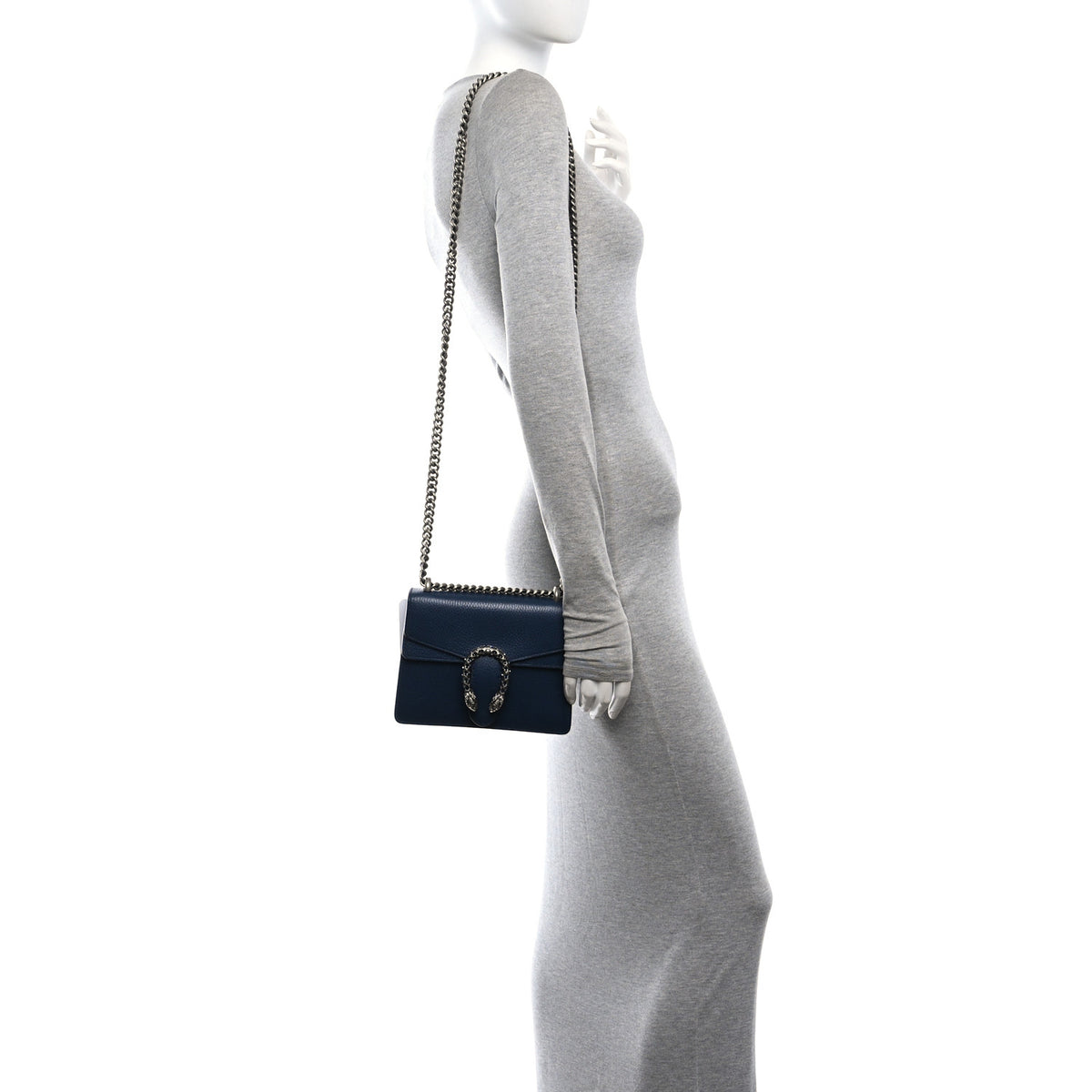 Gucci Dollar Calfskin Crystal Mini Dionysus Shoulder Bag Blue Agata Montana Sapphire 2 of 10