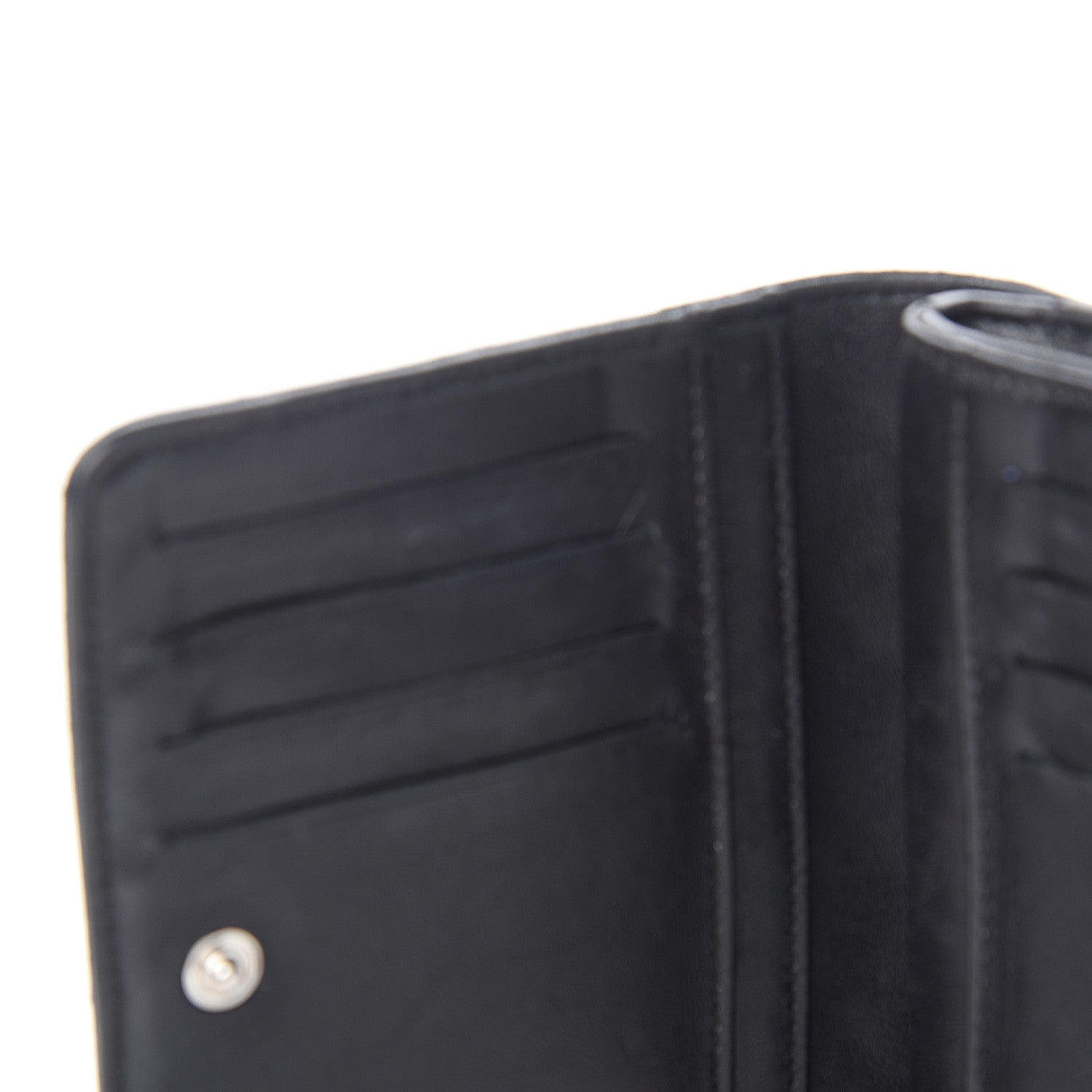Chanel Lambskin Quilted Zip Around Coin Purse Wallet Black 5 of 10