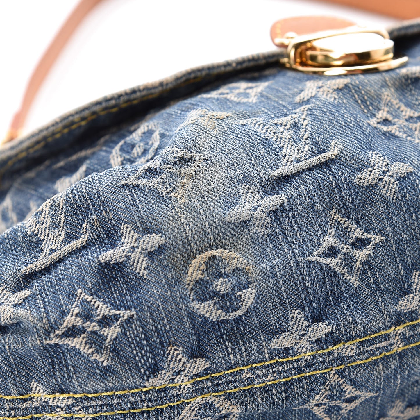 Monogram Denim Mini Pleaty Blue