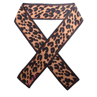 Louis Vuitton Silk Leopard Bandeau Scarf Marron 1 of 5