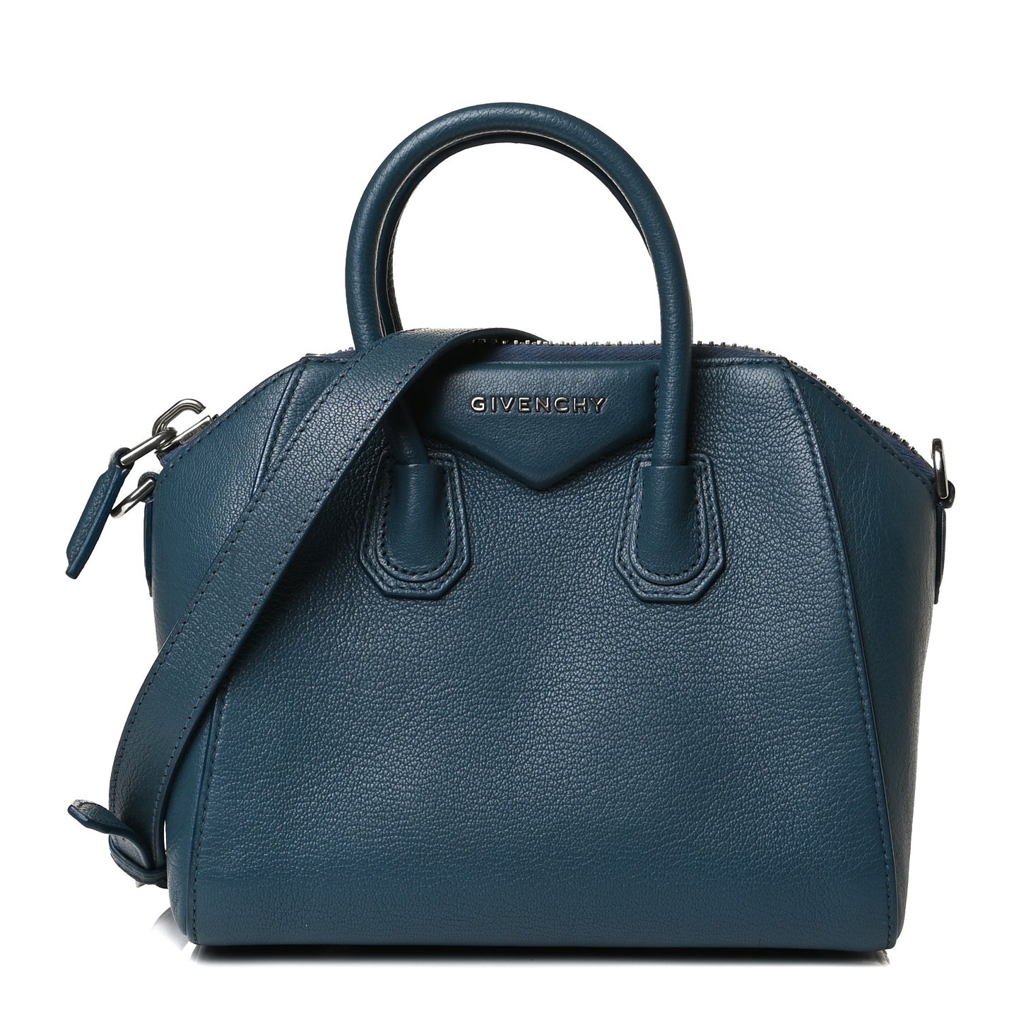 Sugar Goatskin Mini Antigona Oil Blue
