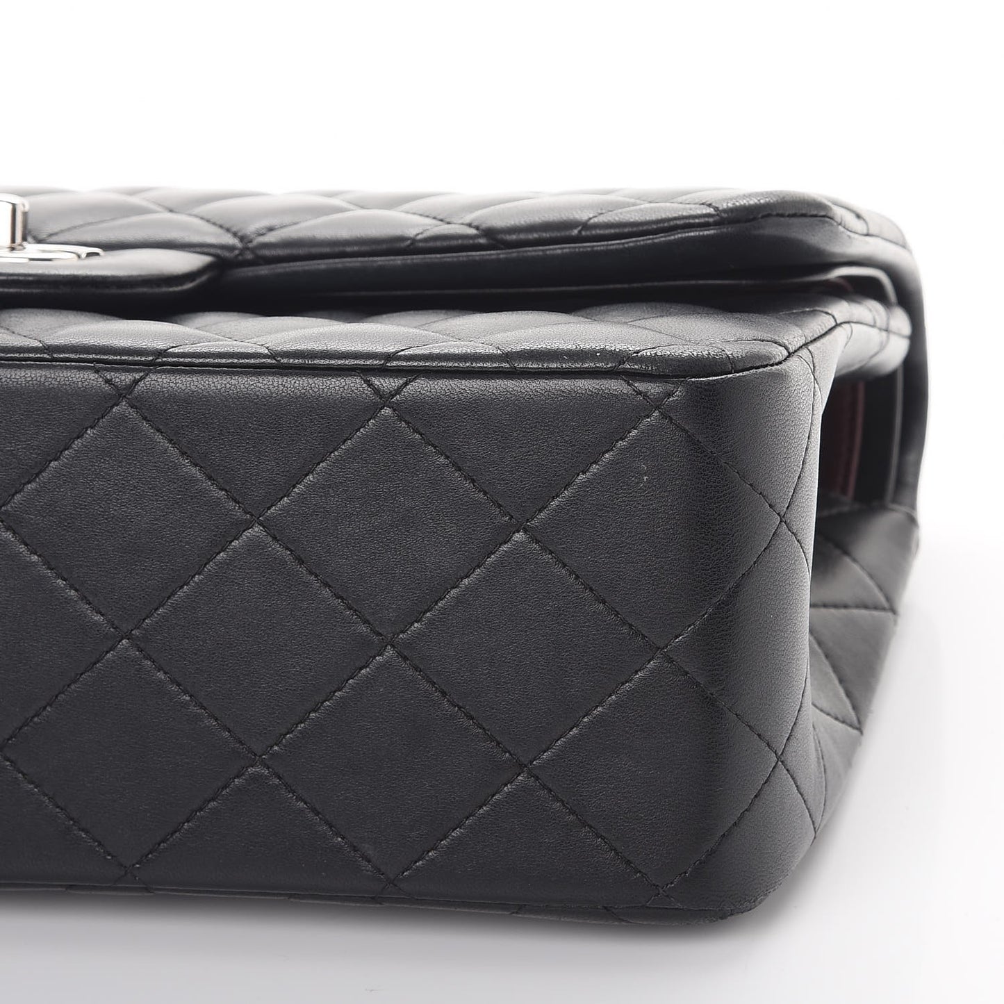 Lambskin Quilted Jumbo Double Flap Black