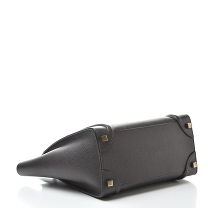 Celine Drummed Calfskin Micro Luggage Dark Taupe 4 of 9