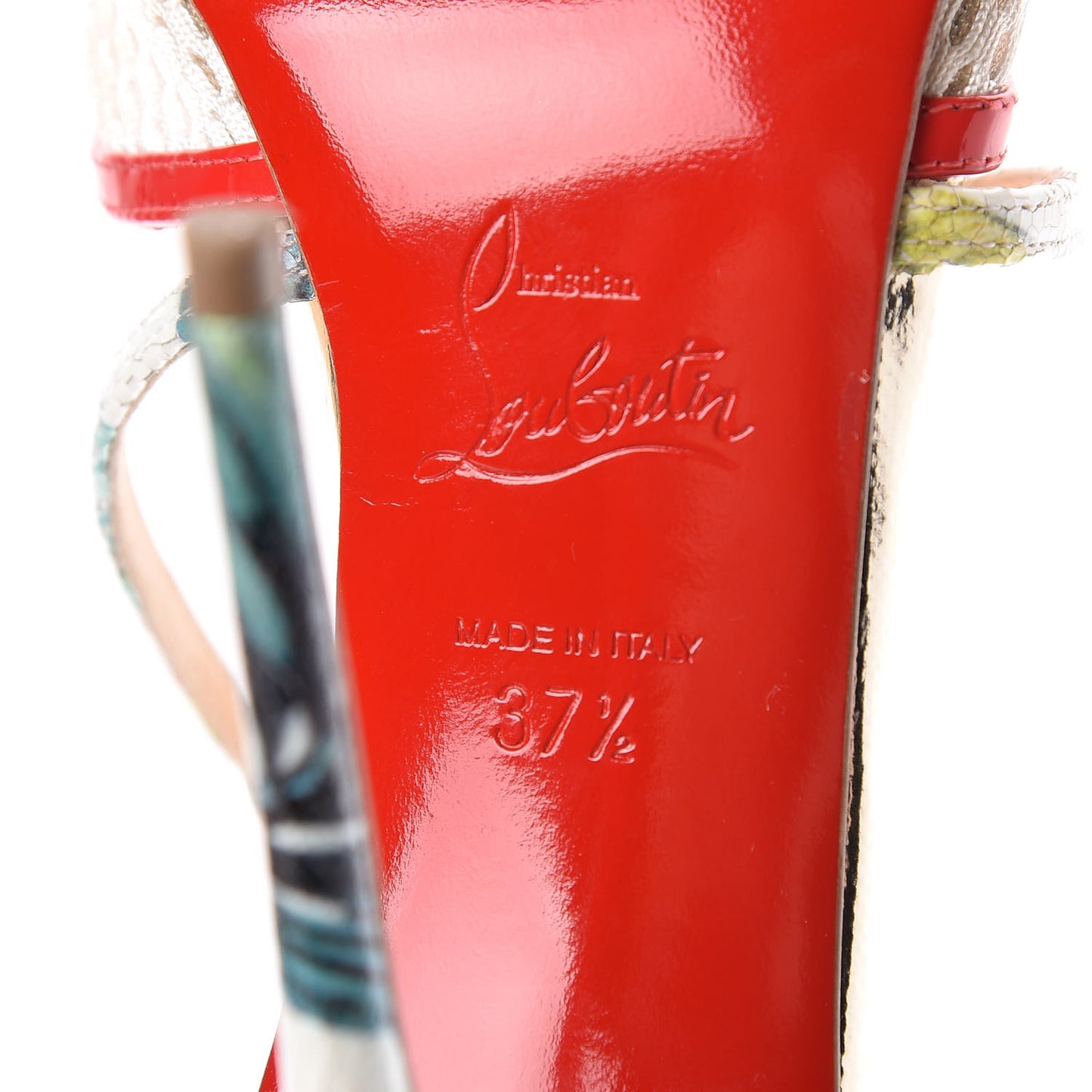 Resille Racket Patent Hawaii Print Cross Blake 120 Pumps 37.5 Version White