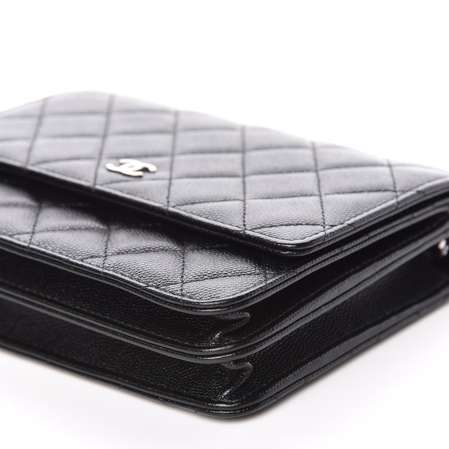 Chanel Caviar Quilted Square Wallet On Chain WOC Black 10 of 11