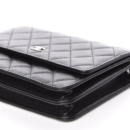Chanel Caviar Quilted Square Wallet On Chain WOC Black 10 of 11