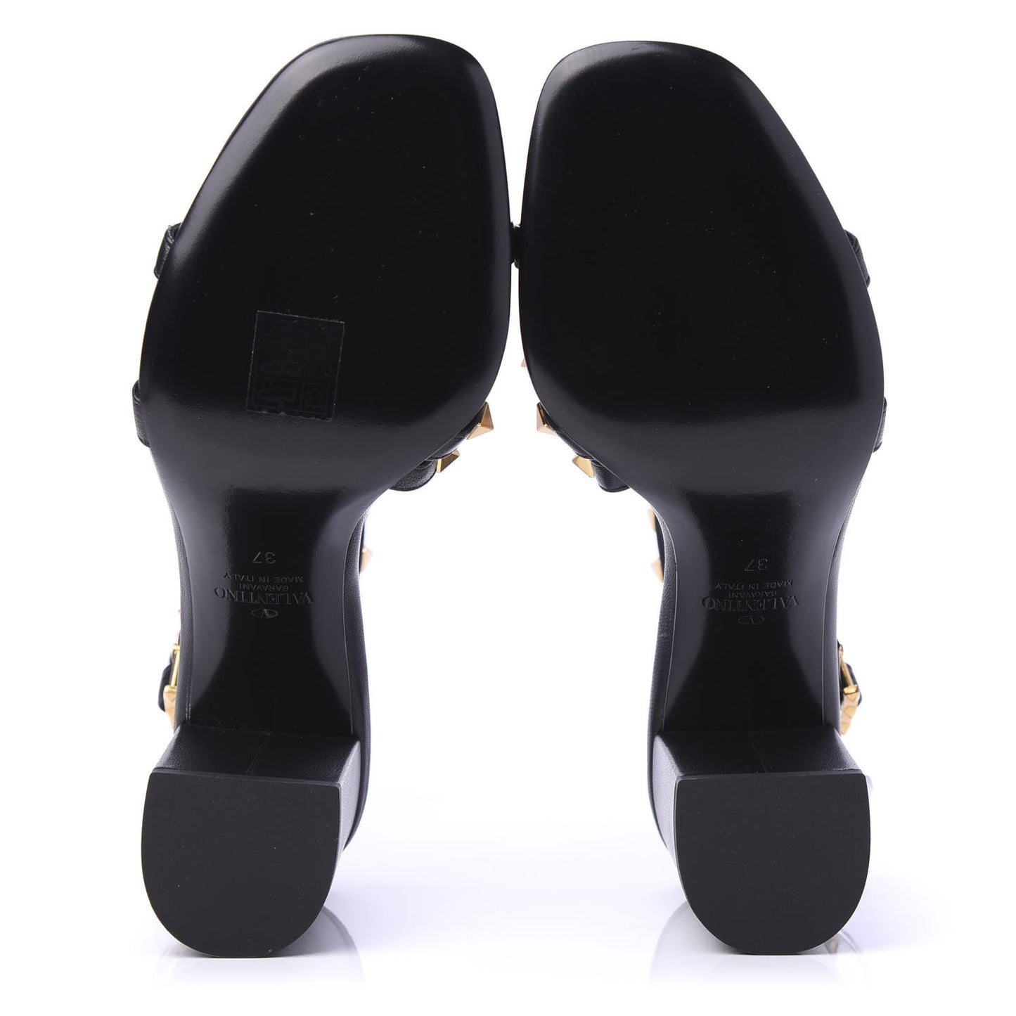 Nappa Rockstud Flair Ankle Wrap 80mm Sandals 37 Black