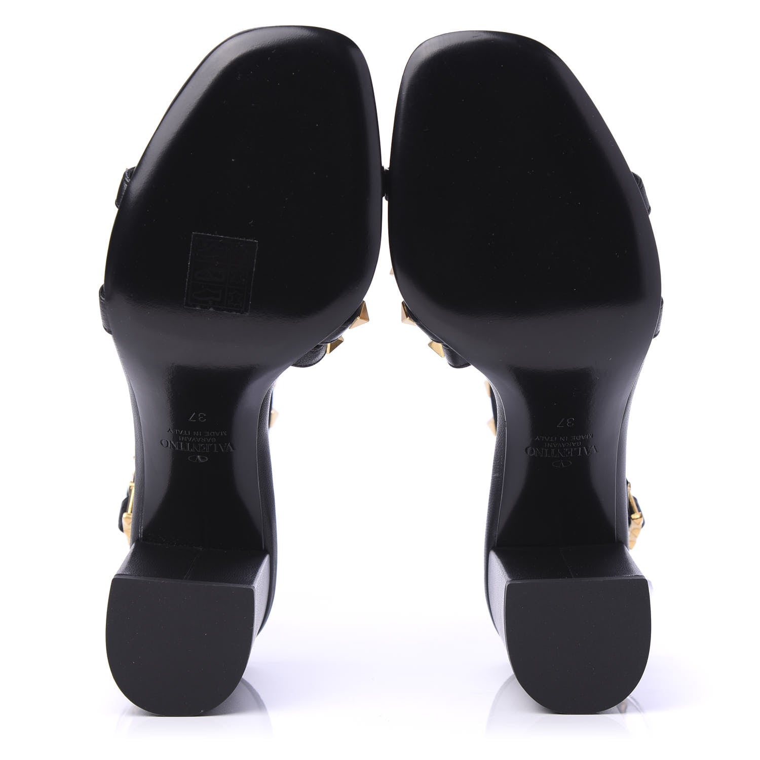 Valentino Garavani Nappa Rockstud Flair Ankle Wrap 80mm Sandals 37 Black 5 of 9