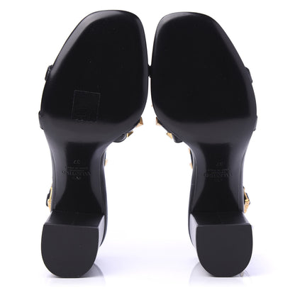 Valentino Garavani Nappa Rockstud Flair Ankle Wrap 80mm Sandals 37 Black 5 of 9