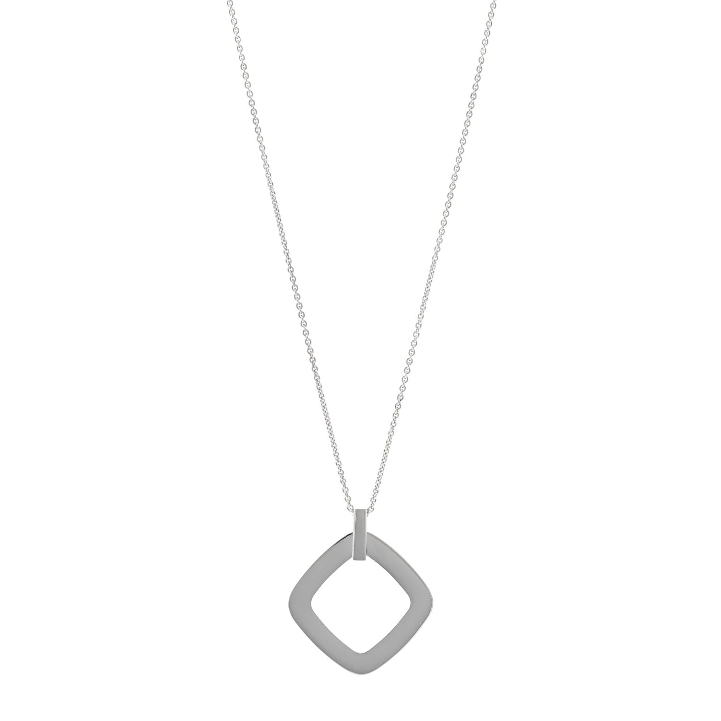 Sterling Silver 1837 Open Square Pendant Necklace