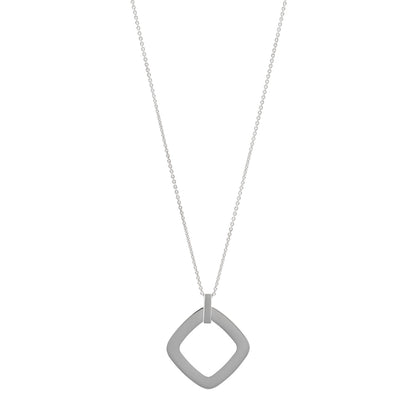 Tiffany Sterling Silver 1837 Open Square Pendant Necklace 1 of 5