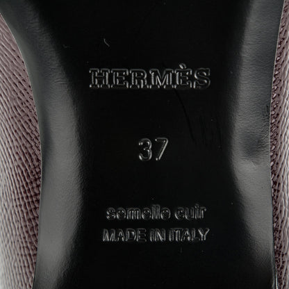Hermes Patent Epsom Laura Ballerina Flats 37 Bordeaux 6 of 7