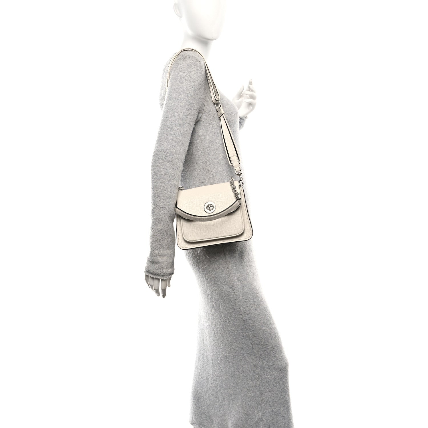 Marc Jacobs Calfskin Small Turn Lock Satchel Marshmallow 2 of 10