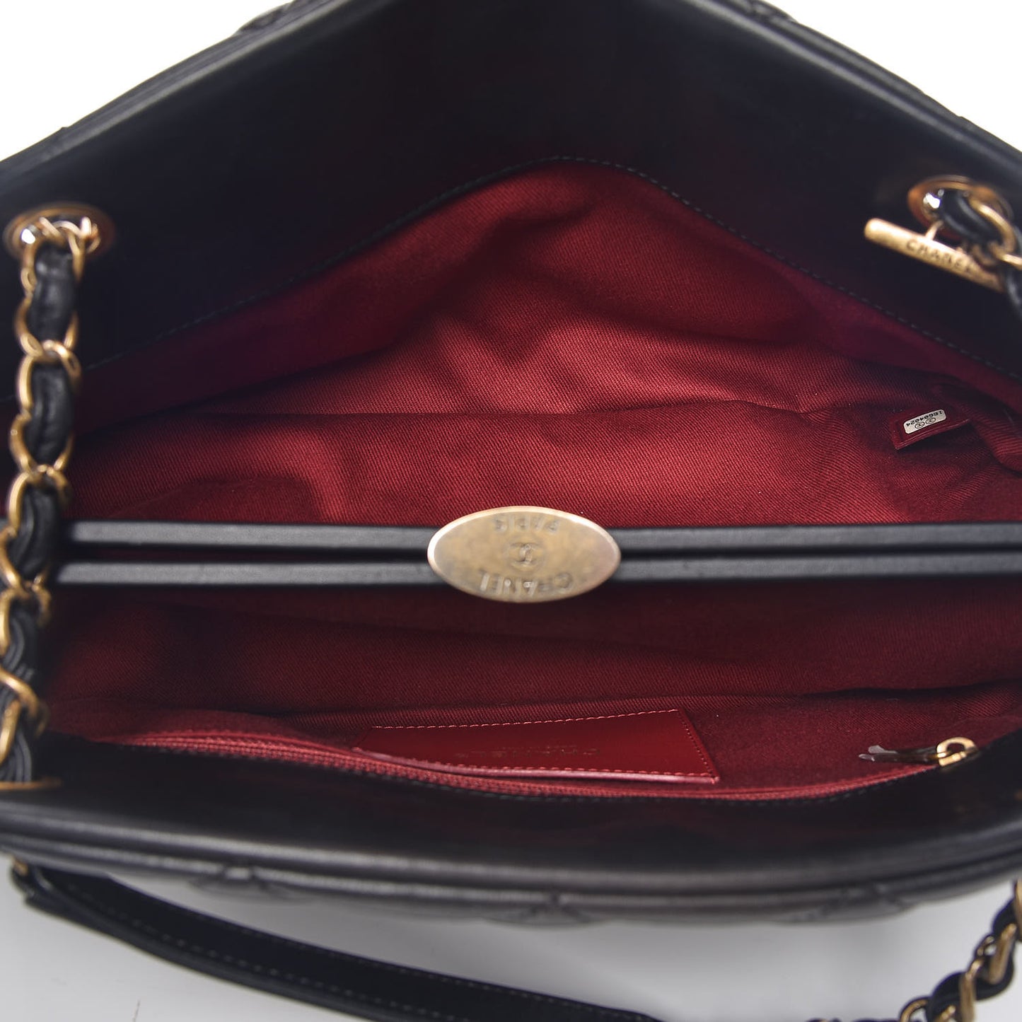 Aged Calfskin Medium Just Mademoiselle Bowling Bag Black