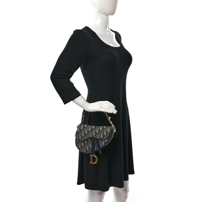 Christian Dior Oblique Mini Saddle Bag Blue 2 of 7