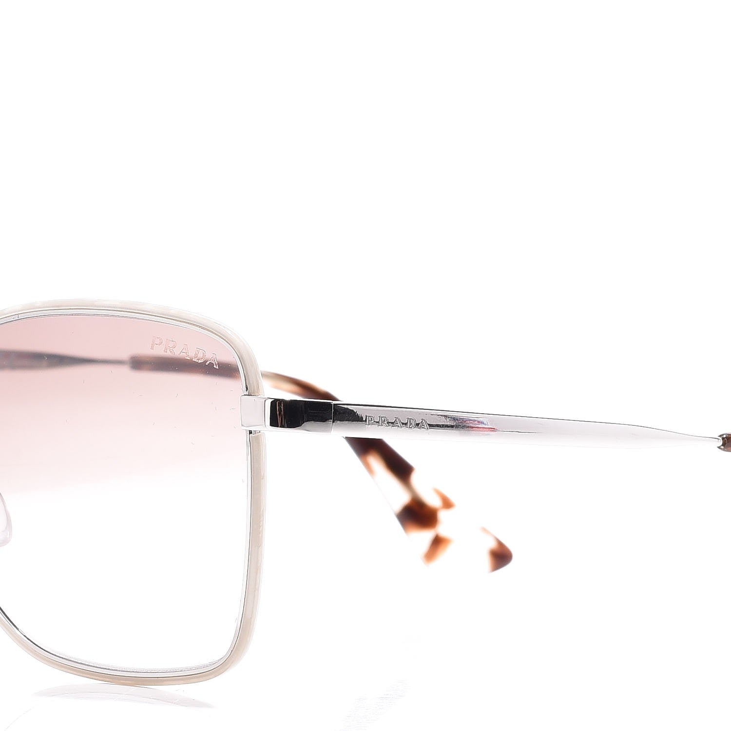Prada Gradient Aviator Sunglasses SPR 52S Ivory Silver 5 of 8