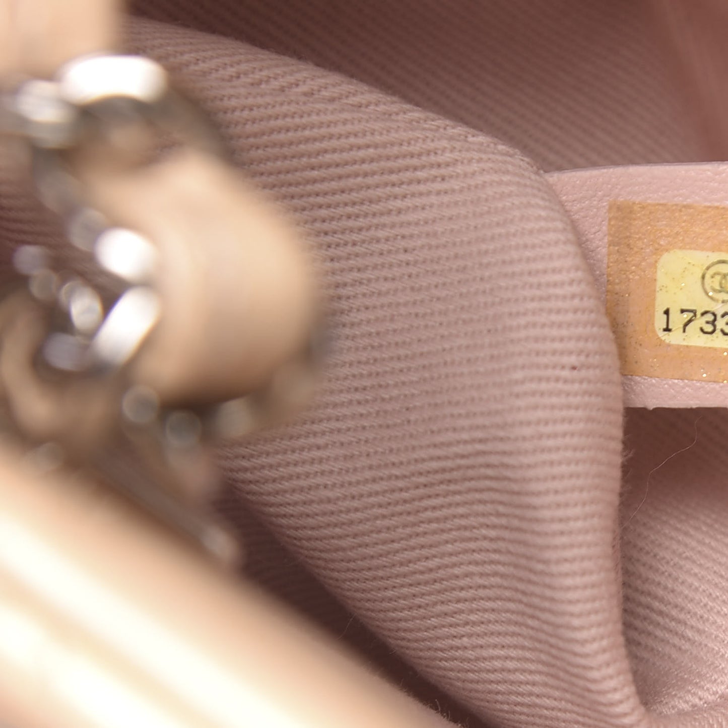 Patent Quilted Medium Just Mademoiselle Bowling Bag Beige