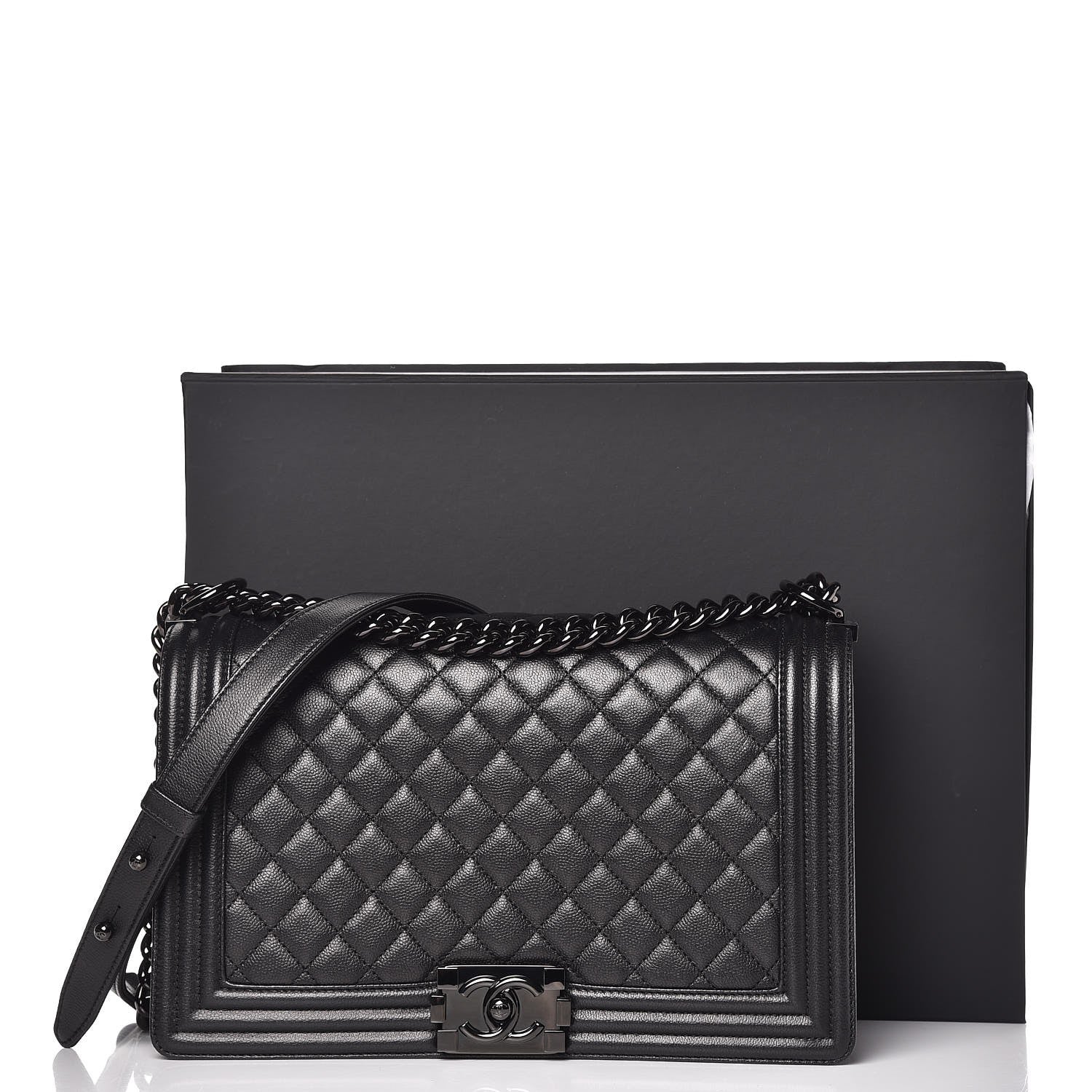 Chanel Caviar Quilted New Medium Boy Flap So Black 8 of 8