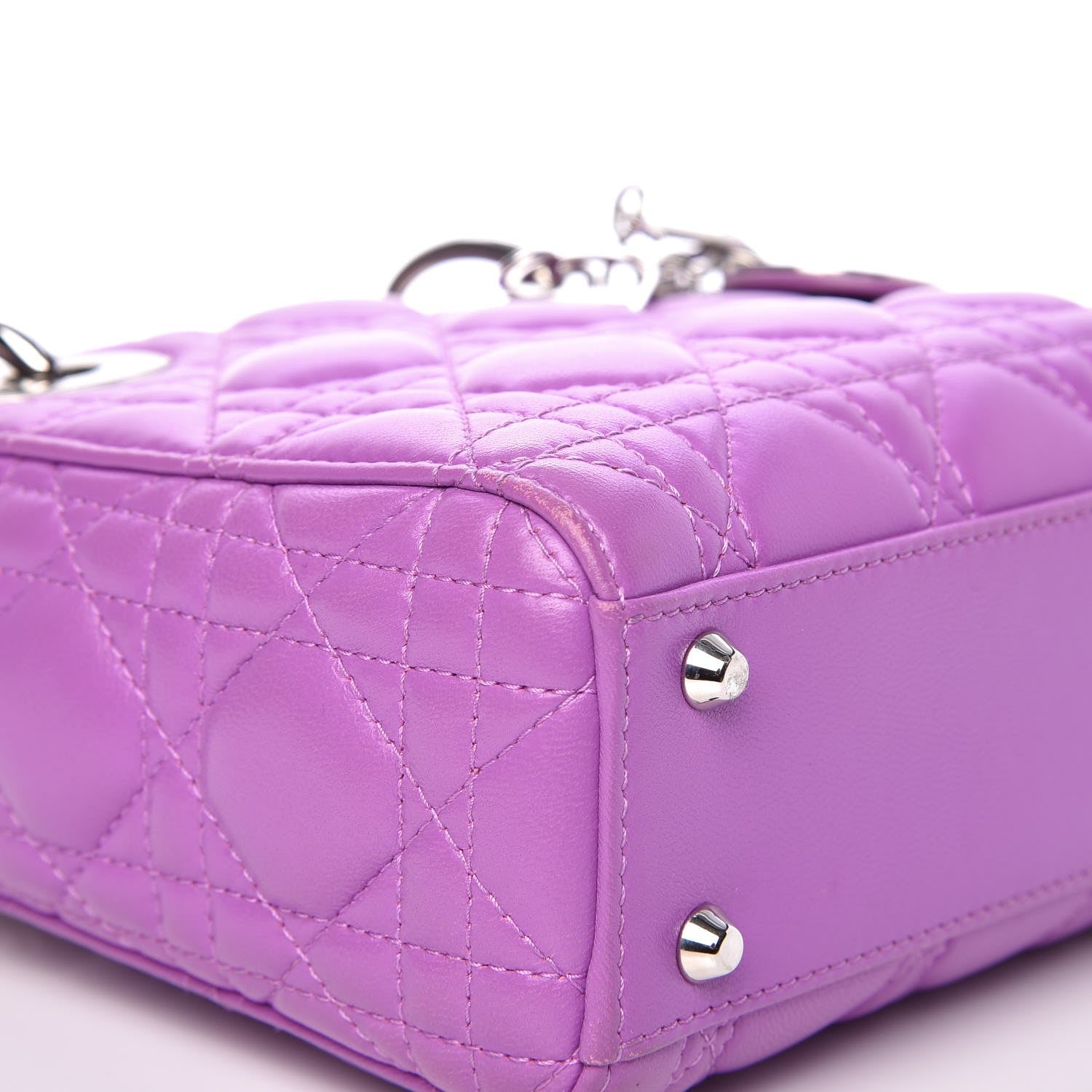 Christian Dior Lambskin Cannage Mini Lady Dior Purple 8 of 11