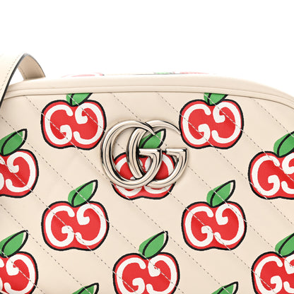 Gucci Calfskin Matelasse Diagonal GG Apple Small GG Marmont Chain Shoulder Bag Ivory 8 of 10
