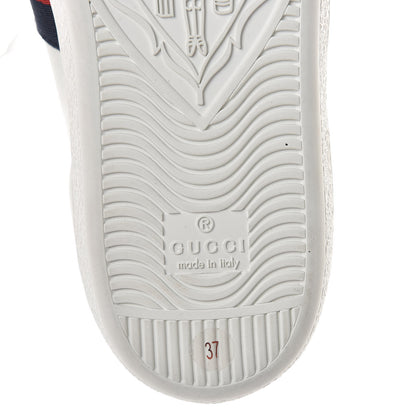 Gucci Calfskin Ayers Blind For Love Embroidered Womens Ace Sneakers 37 White 6 of 9