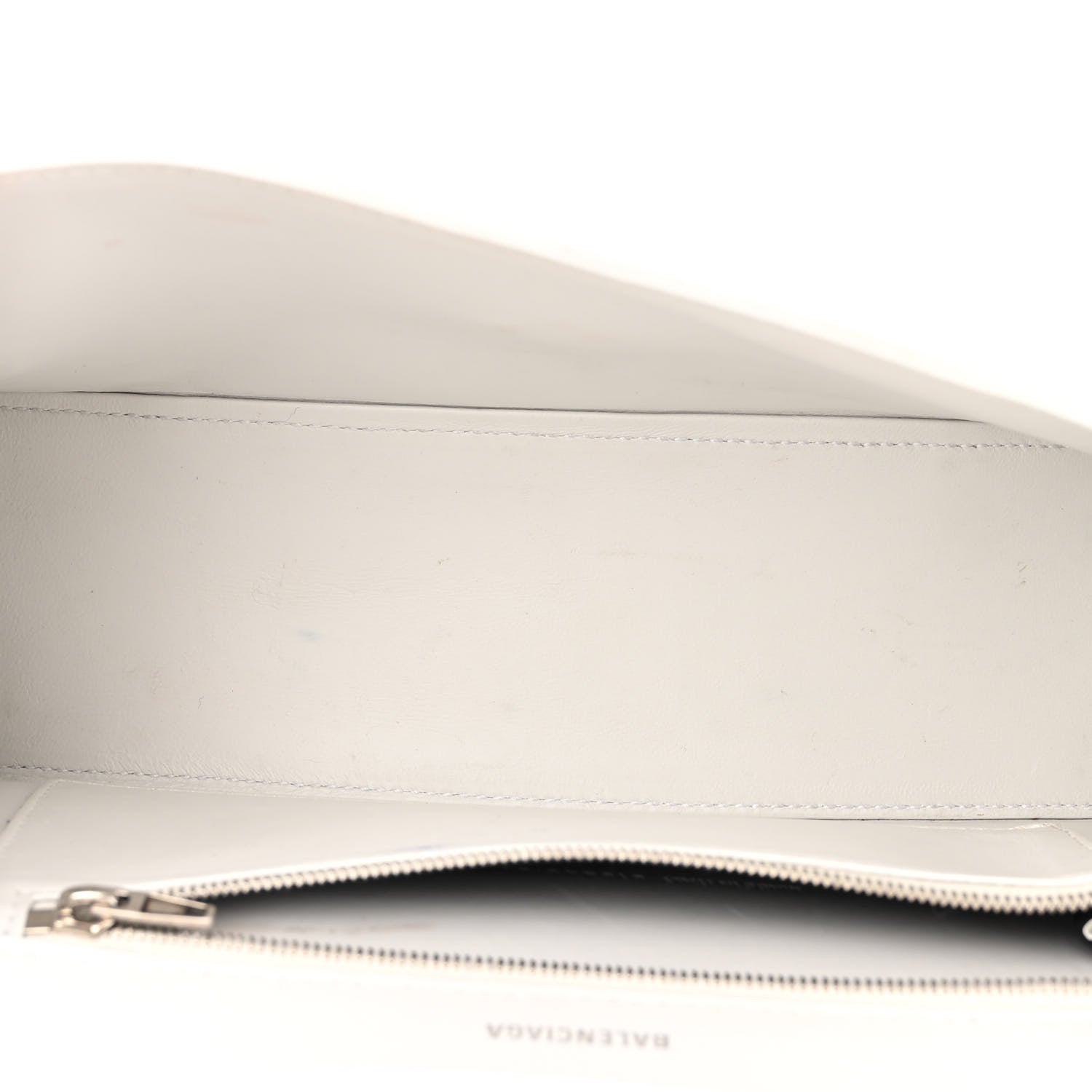 Balenciaga Shiny Calfskin Crocodile Embossed Small Hourglass Sling Shoulder Bag White 5 of 17