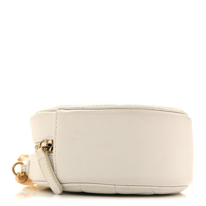 Chanel Calfskin Quilted Pearl Round Clutch With Chain White 4 of 13