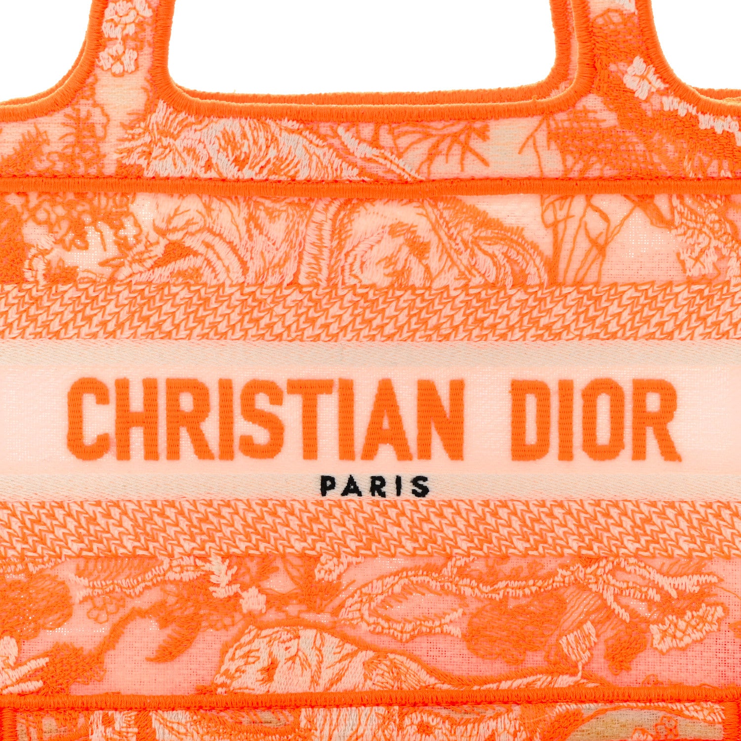 Christian Dior Canvas Embroidered Mini Toile De Jouy Book Tote Orange 8 of 17