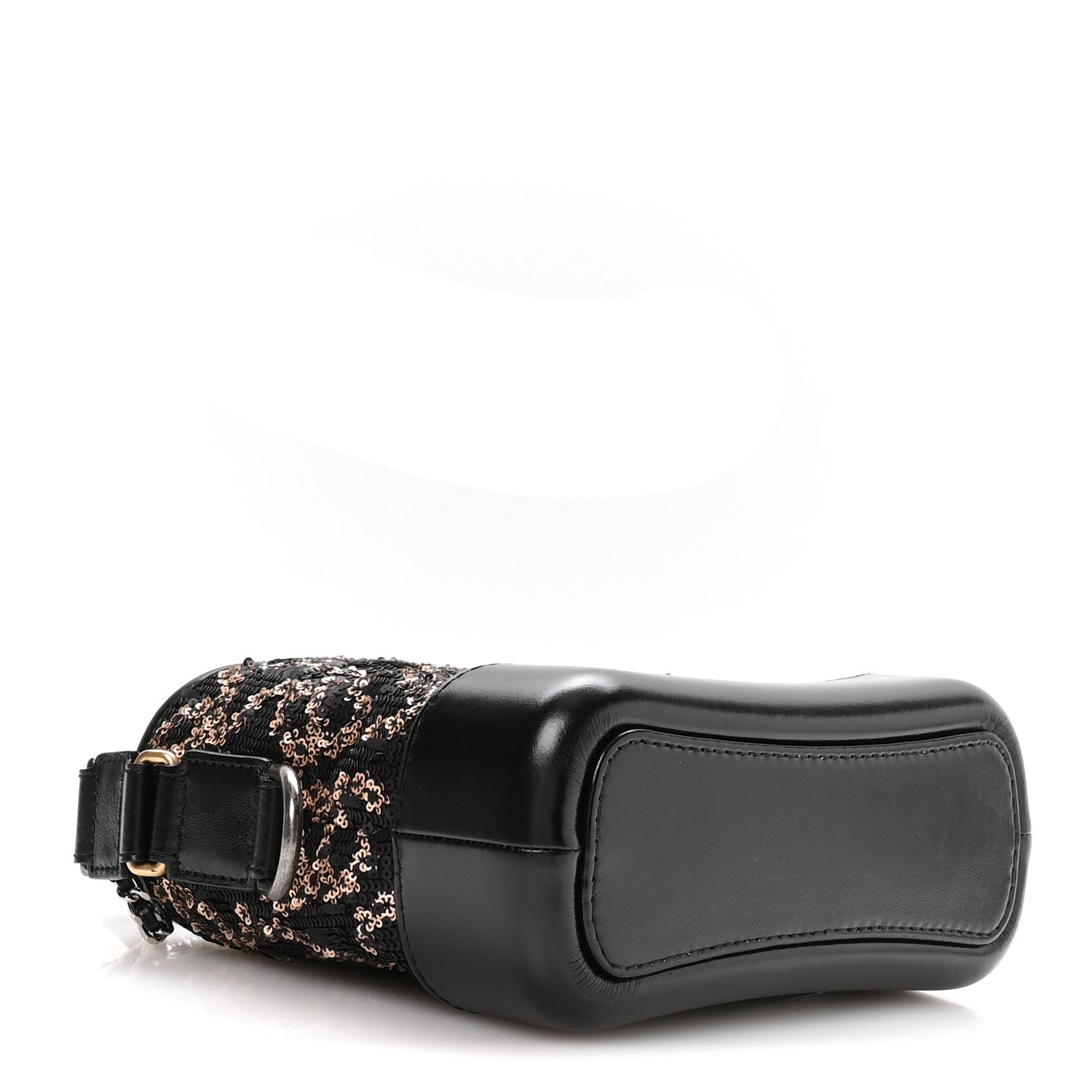 Chanel Sequin Calfskin Small Gabrielle Hobo Black Gold 4 of 11