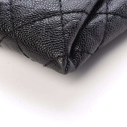 Chanel Caviar Quilted Coco Pleats Clutch Black 10 of 10