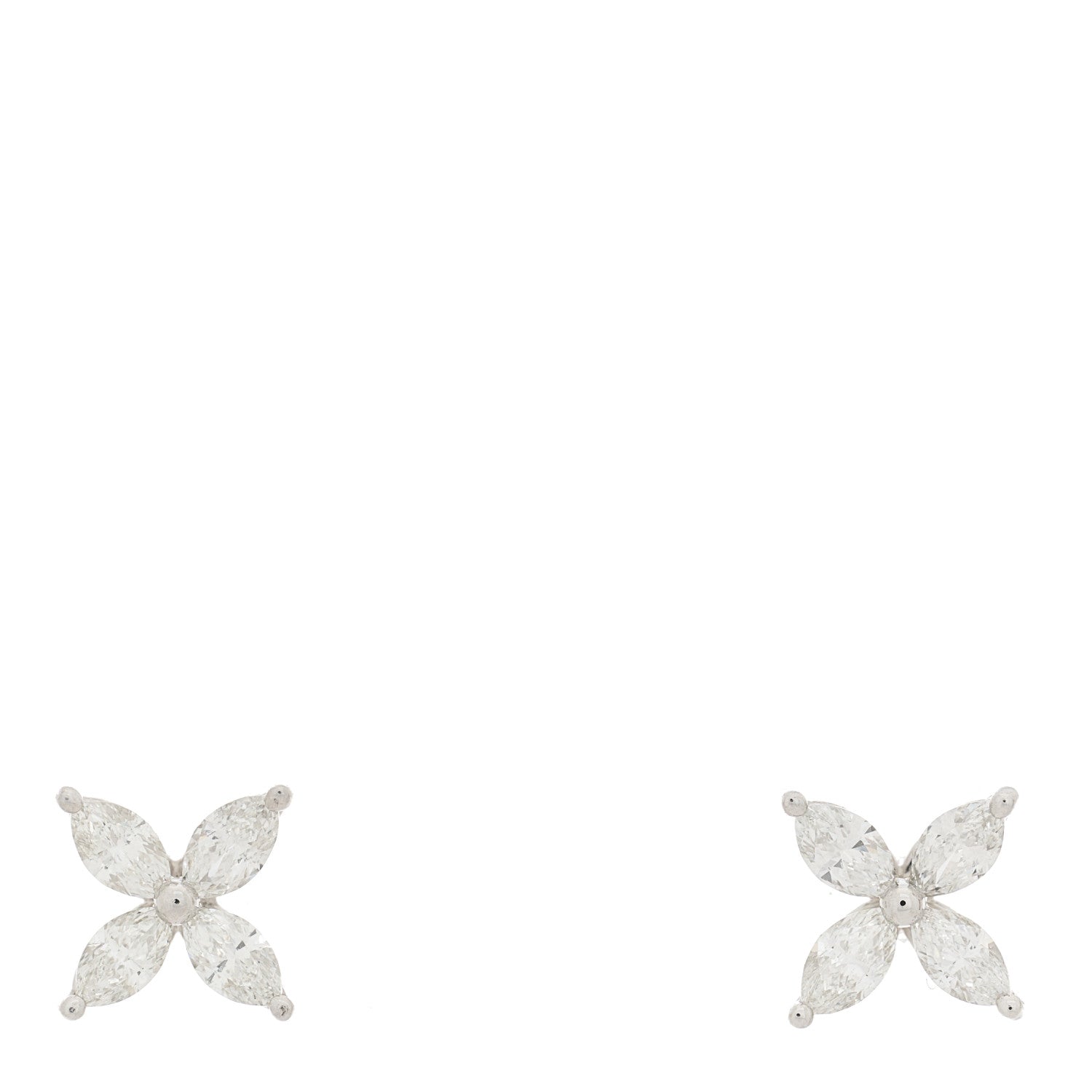 Tiffany Platinum Diamond .19ct Mini Victoria Earrings 1 of 5