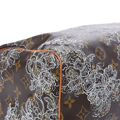 Louis Vuitton Monogram Dentelle Speedy 30 Silver 11 of 20