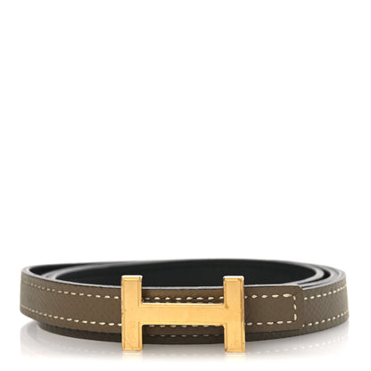 Hermes Swift Epsom 13mm Focus 80 32 Belt Black Etoupe 1 of 8