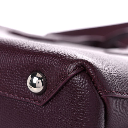 Burberry Derby Calfskin House Check Medium Banner Tote Burgundy 9 of 11