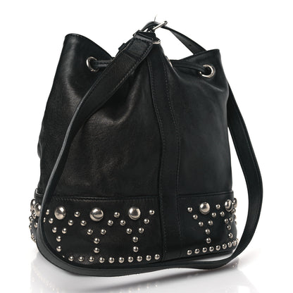 Saint Laurent Calfskin Small Y Studs Bucket Bag Black 3 of 8