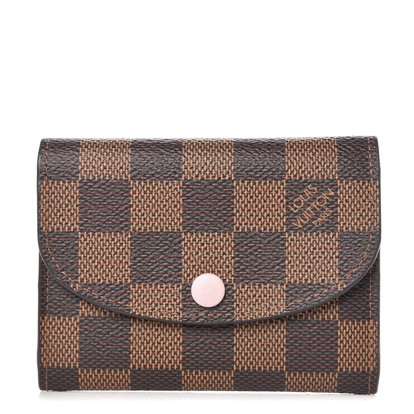 Damier Ebene Rosalie Coin Purse Rose Ballerine