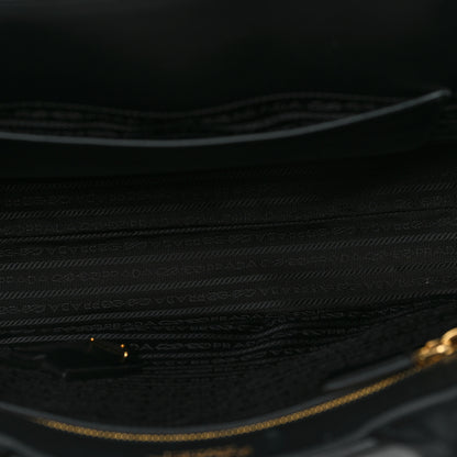 Prada Soft Calfskin Triangolo Symbole Embossed Medium Tote Black 5 of 10