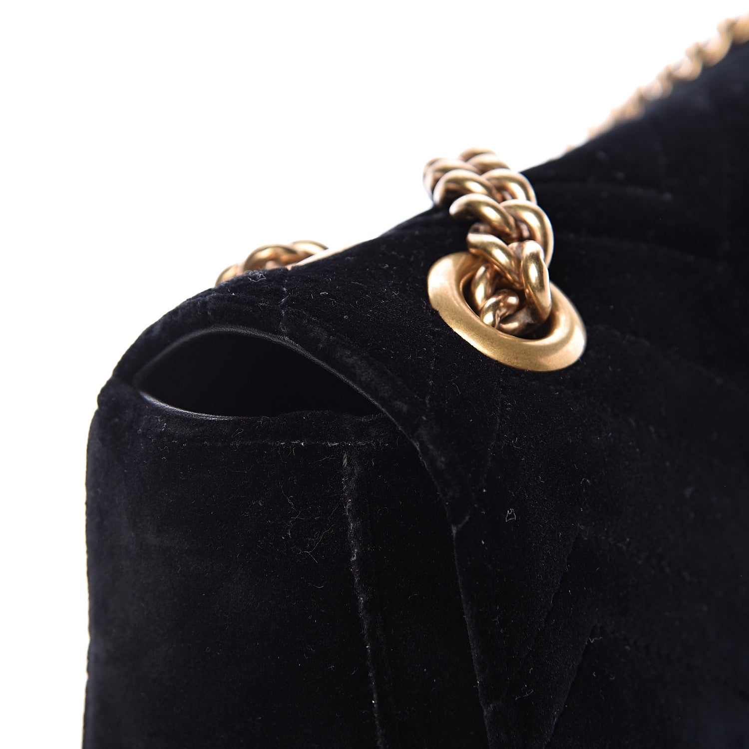 Gucci Velvet Matelasse Medium GG Marmont Shoulder Bag Black 12 of 12