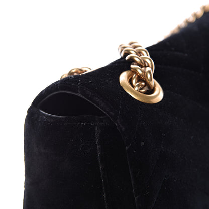 Gucci Velvet Matelasse Medium GG Marmont Shoulder Bag Black 12 of 12