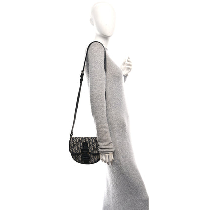 Christian Dior Oblique Grained Calfskin Mini Gallop Bag With Strap Black Beige 2 of 10