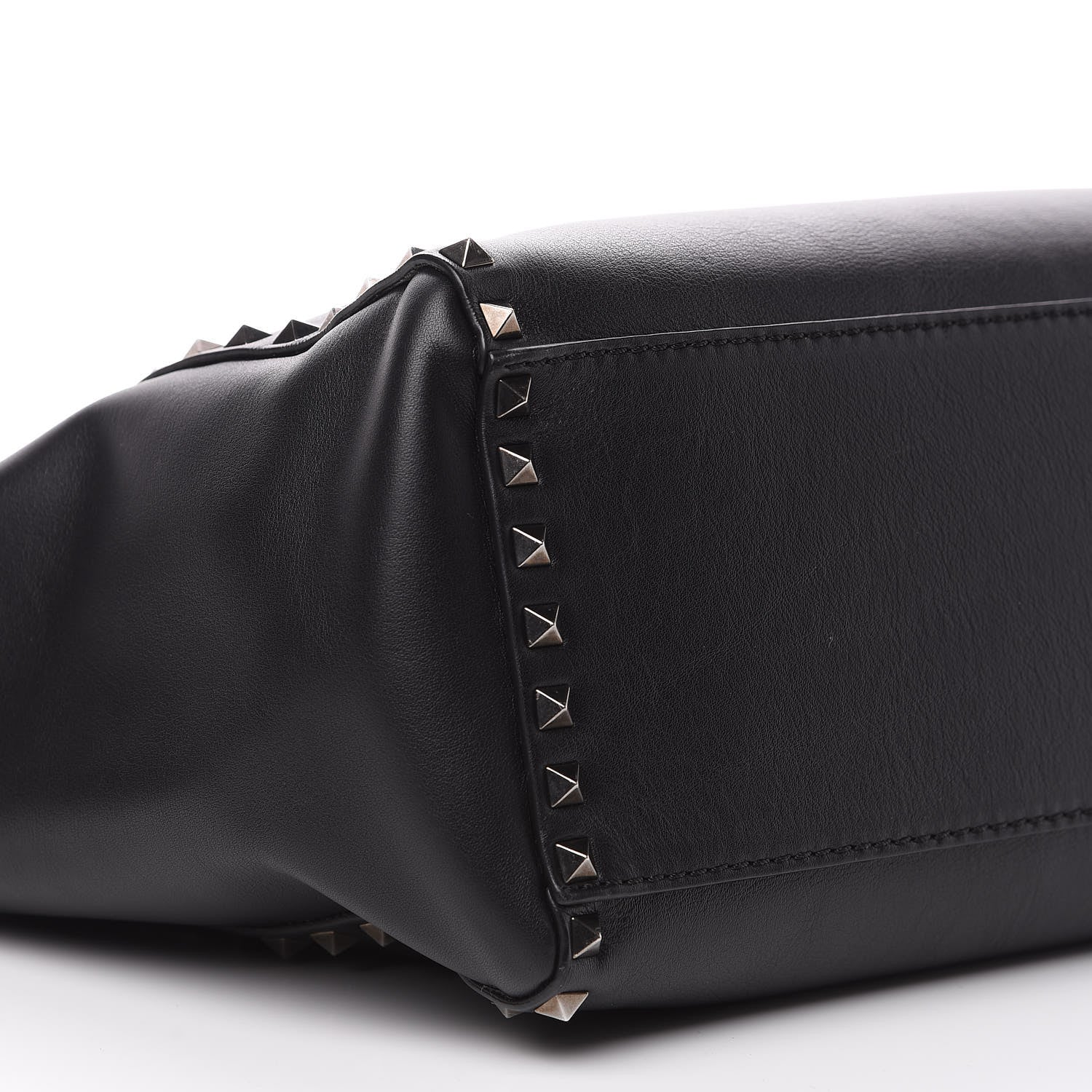 Valentino Garavani Vitello Rockstud Double Handle Tote Black 6 of 11