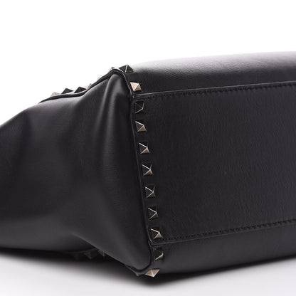 Valentino Garavani Vitello Rockstud Double Handle Tote Black 6 of 11