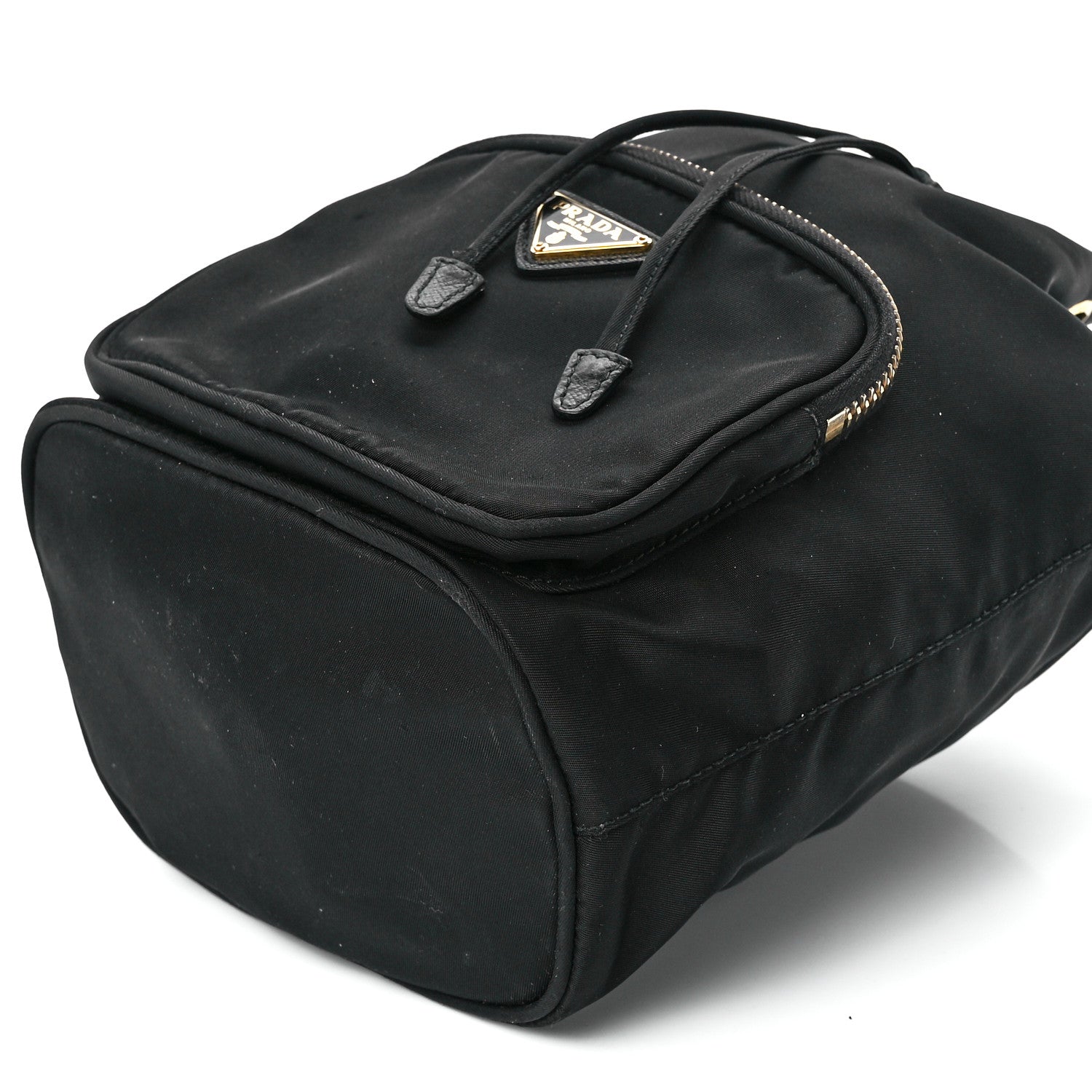Prada Saffiano Tessuto Nylon Mini Bucket Crossbody Bag Black 11 of 13