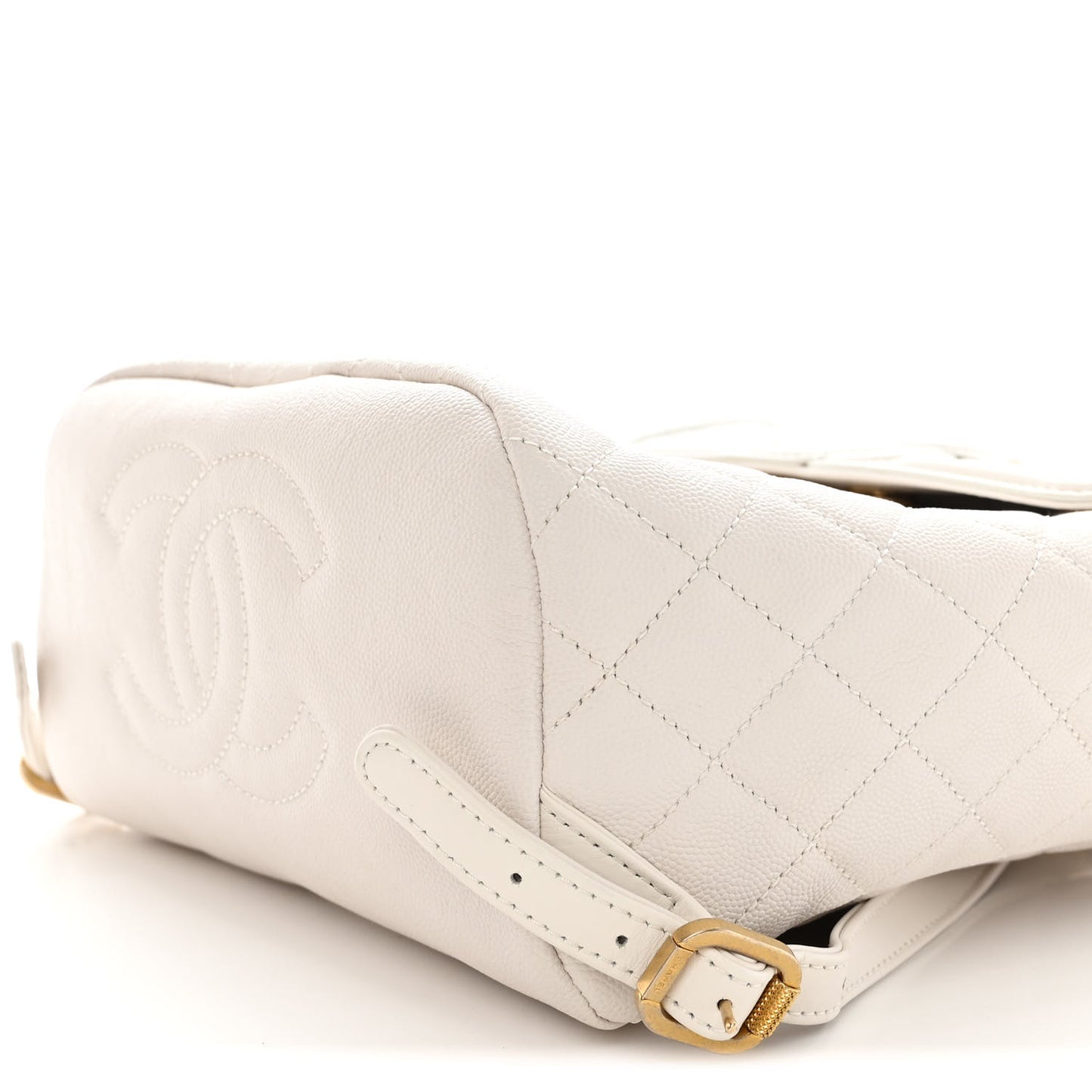 Caviar Quilted Filigree Backpack White