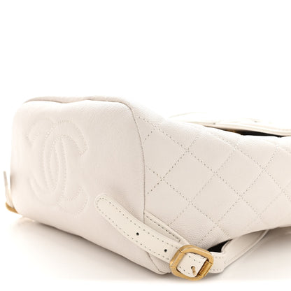 Chanel Caviar Quilted Filigree Backpack White 10 of 12