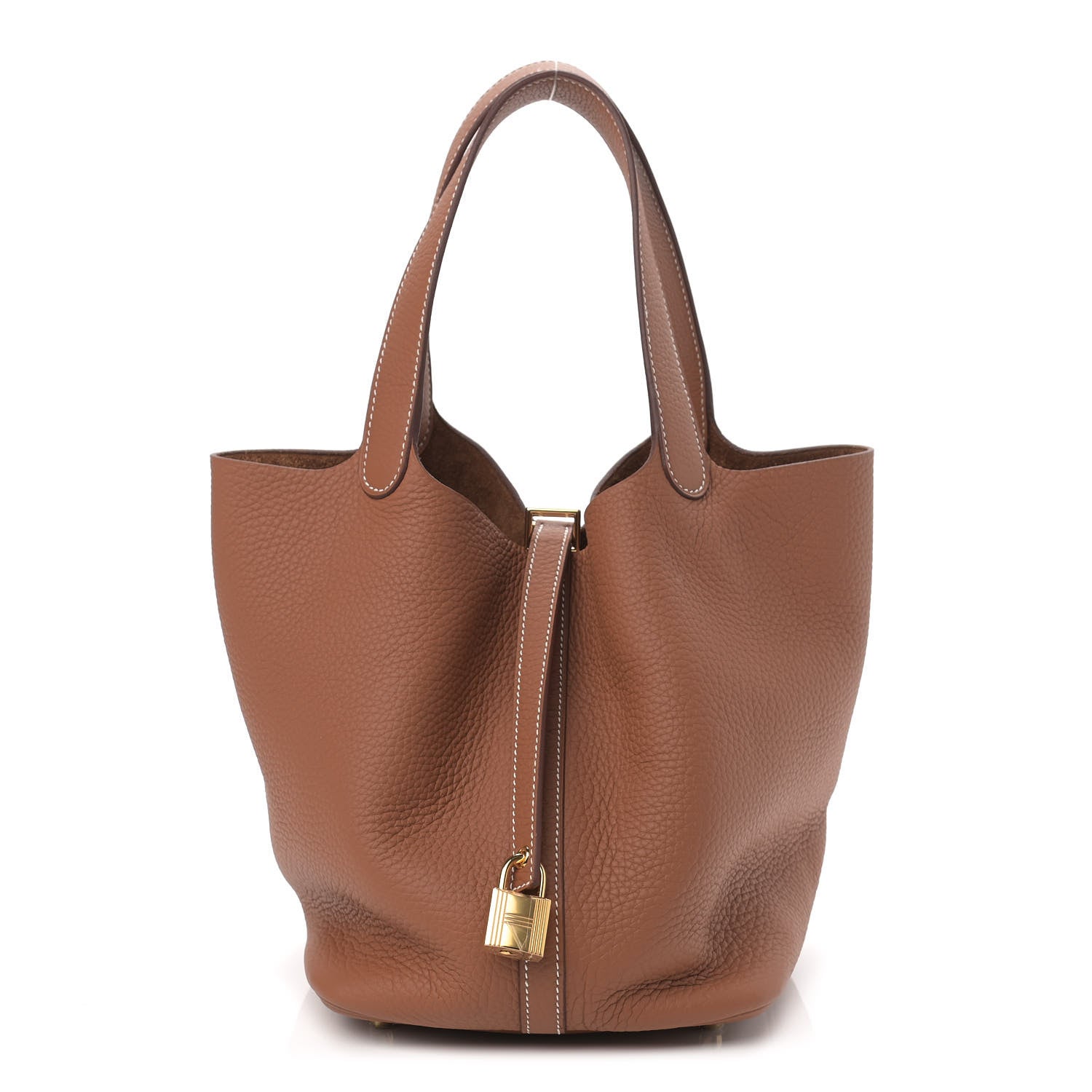 Hermes Taurillon Clemence Picotin Lock 22 MM Gold 1 of 9